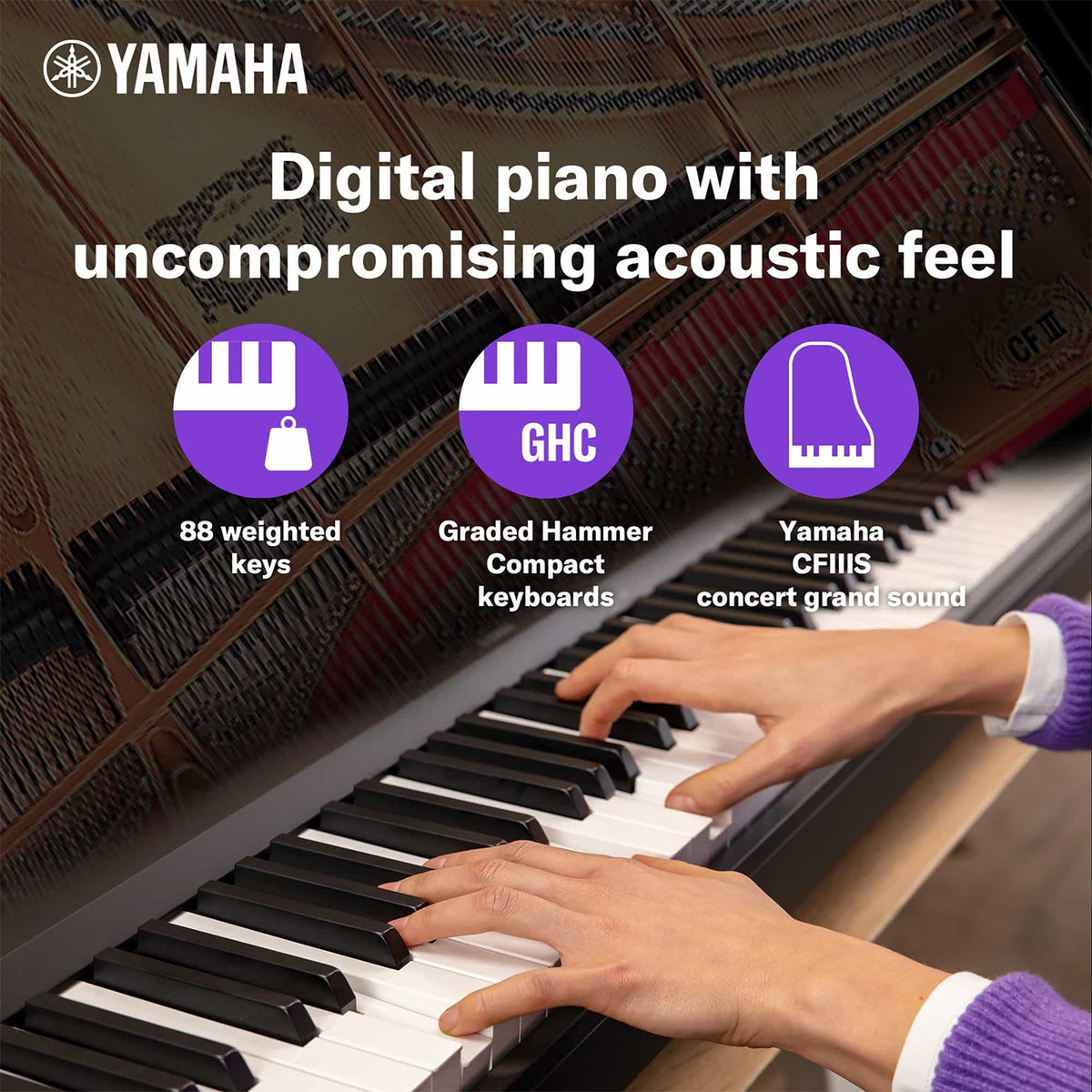 Yamaha P-145BT Digital Piano with Bluetooth® Audio Function - Black
