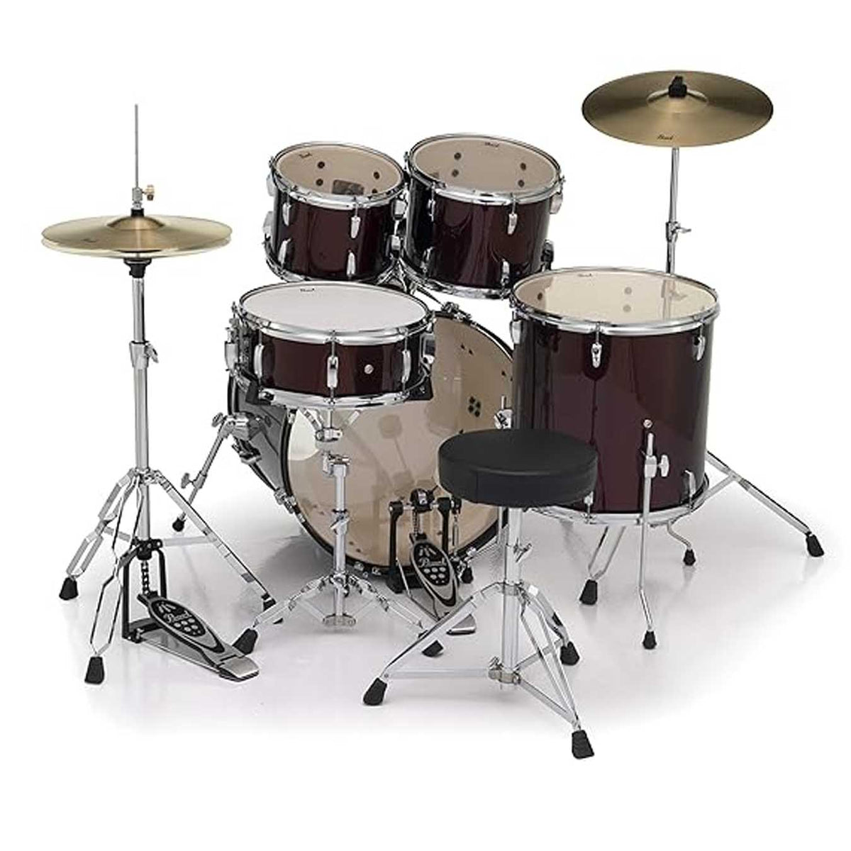 Pearl Roadshow RS525SC 5 Pcs Acoustic Drum Set-Red Wine