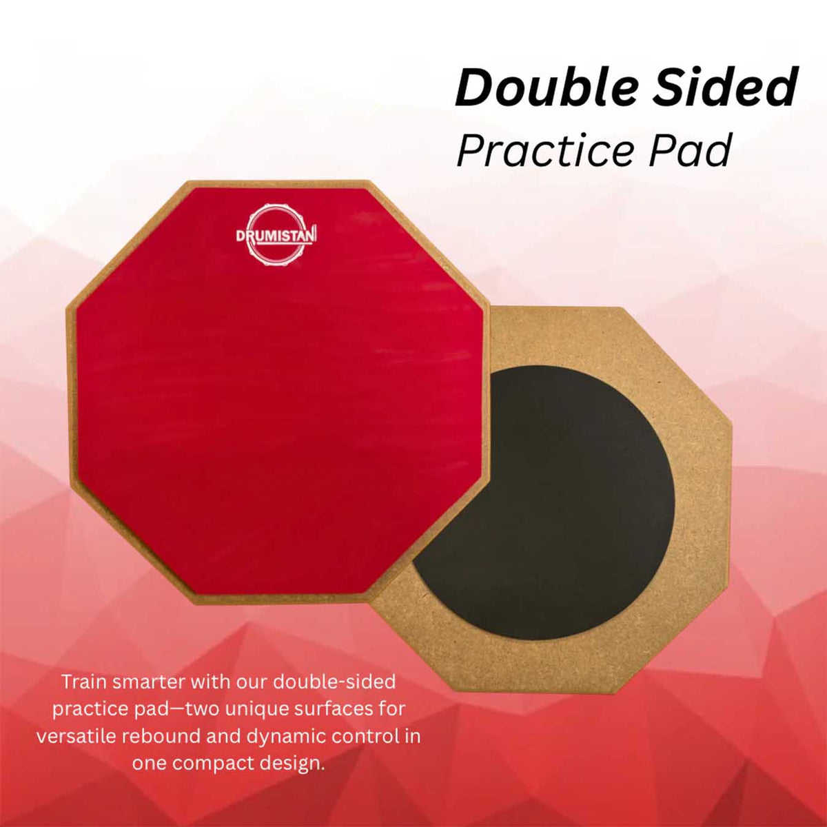 Drumistan Percussion Real Rebound Drum Practice Pad, 12.5 inches, (Red Colour)