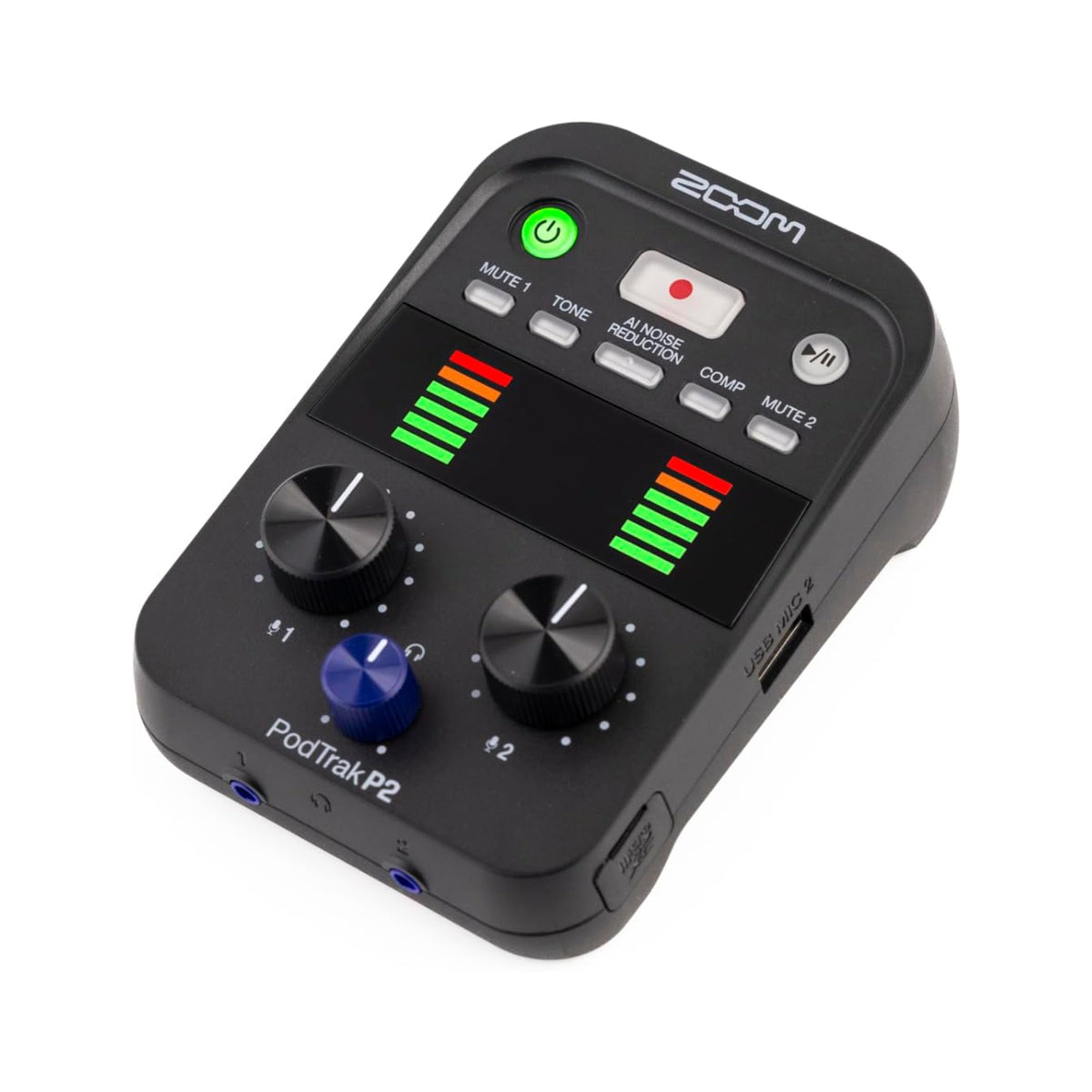 Zoom PodTrak P2 Dual USB Mic Recorder for Podcasters