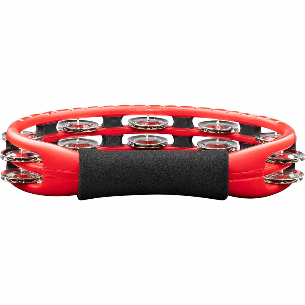 Meinl Traditional ABS Series Hand Held Molded ABS Tambourine, Red, Nickel Plates Steel Jingles - HTMT1R
