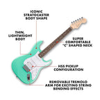 Fender Debut Series Stratocaster HSS Laurel WPG Electric Guitar 0379610549 - Sea Foam Green
