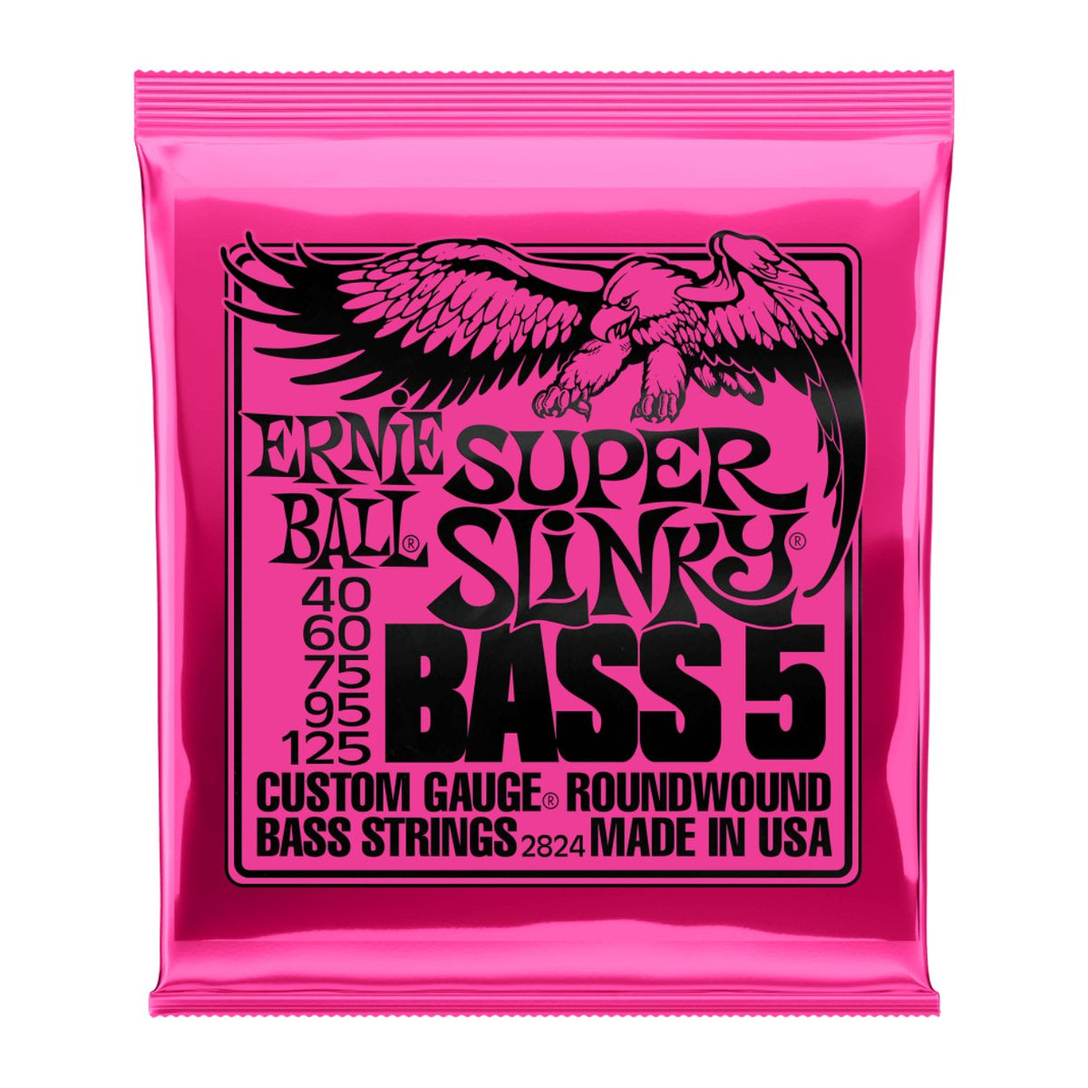 Ernie Ball 2824 Super Slinky 5-String Nickel Wound Bass Set 40-125