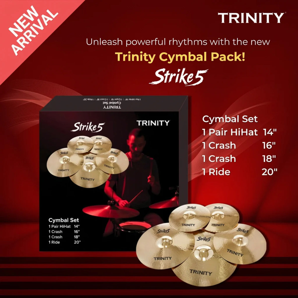 Trinity Strike- 5 | 5 Piece Cymbal Pack