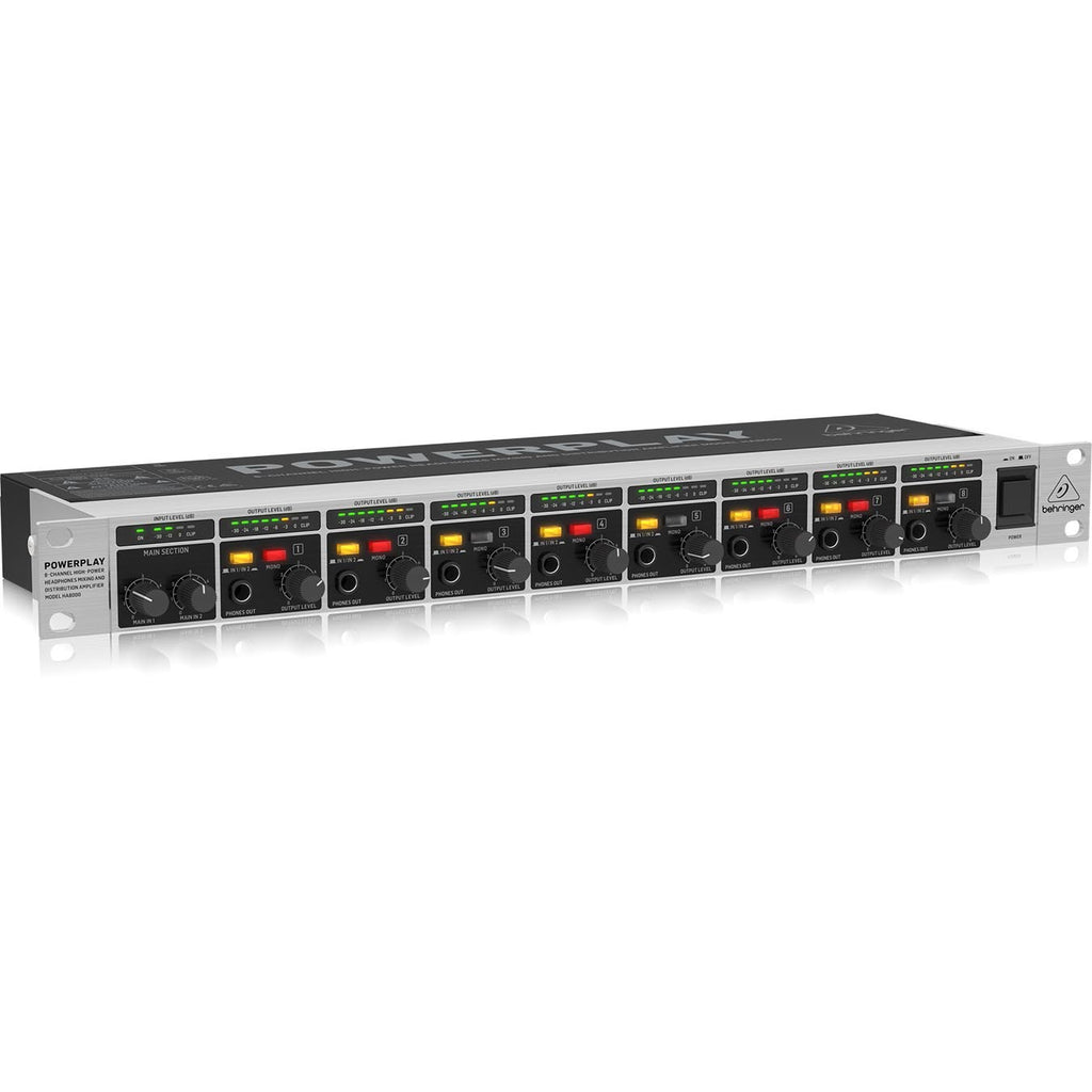 Behringer HA8000 V2 8-Channel High-Power Headphones Mixing and Distribution Amplifier