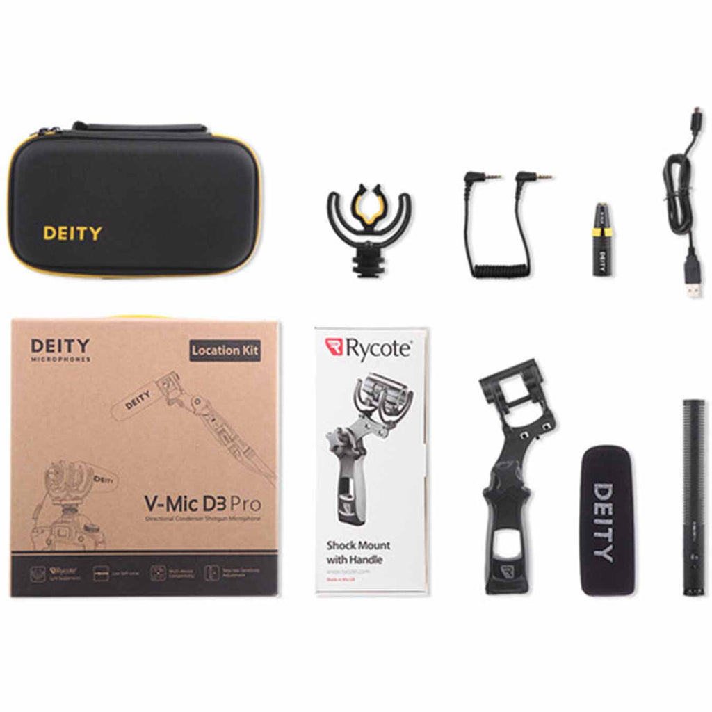 Deity V-Mic D3 Pro Camera-Mount Shotgun Microphone with Location Recording Bundle