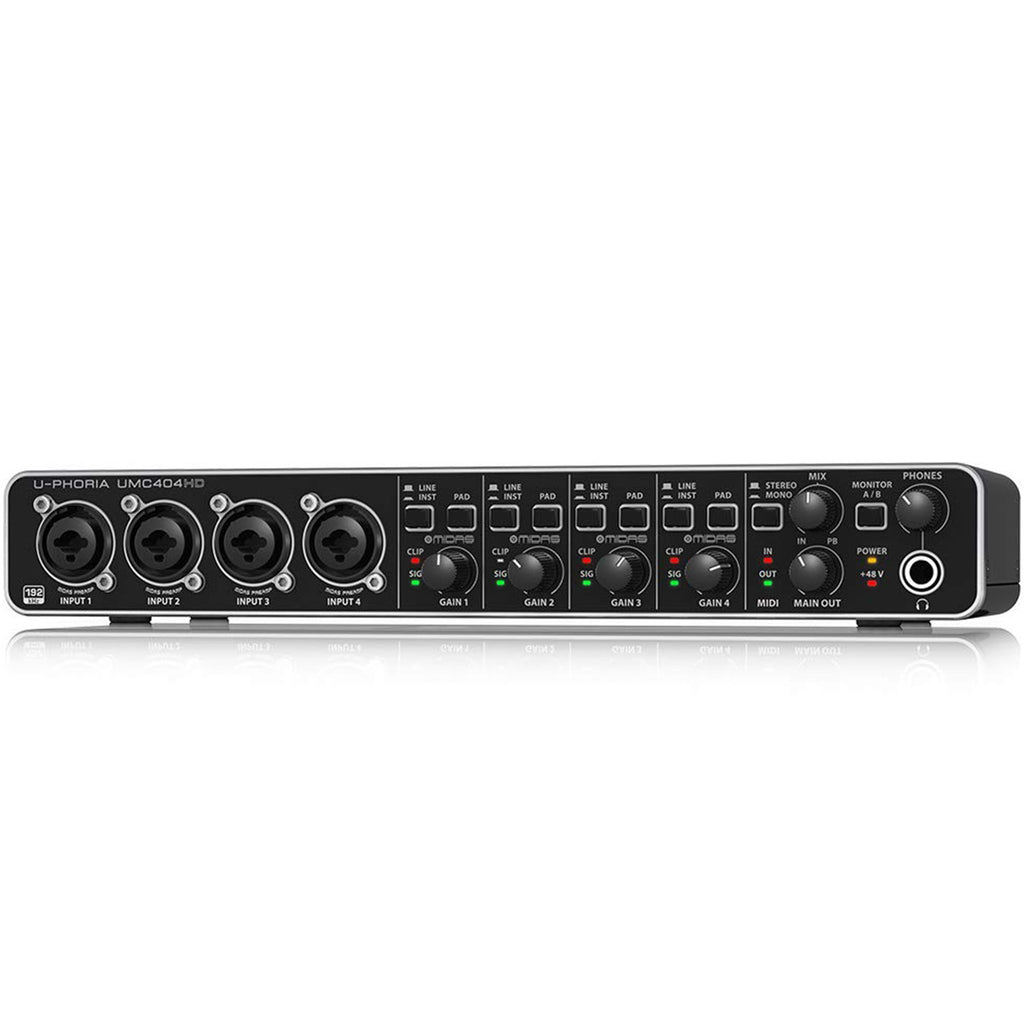 Behringer UMC404HD U-Phoria MIDI Interface with MIDAS Mic Preamplifier