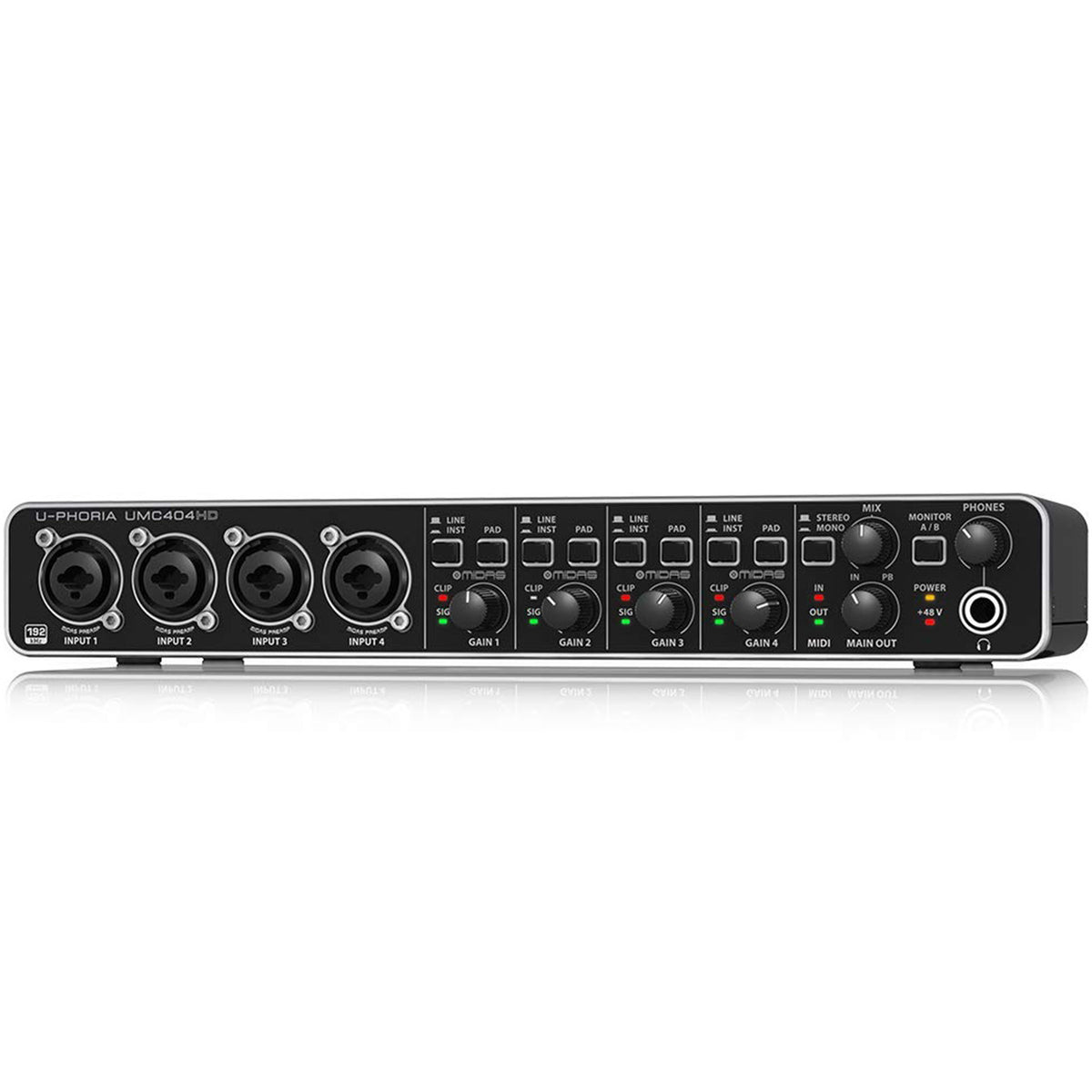 Behringer UMC404HD U-Phoria MIDI Interface with MIDAS Mic Preamplifier