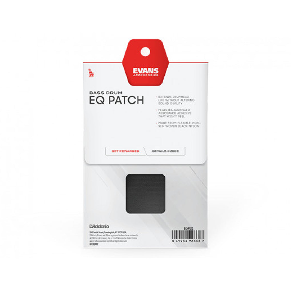 Evans EQPB2 EQ PATCH Black Nylon Double Patch