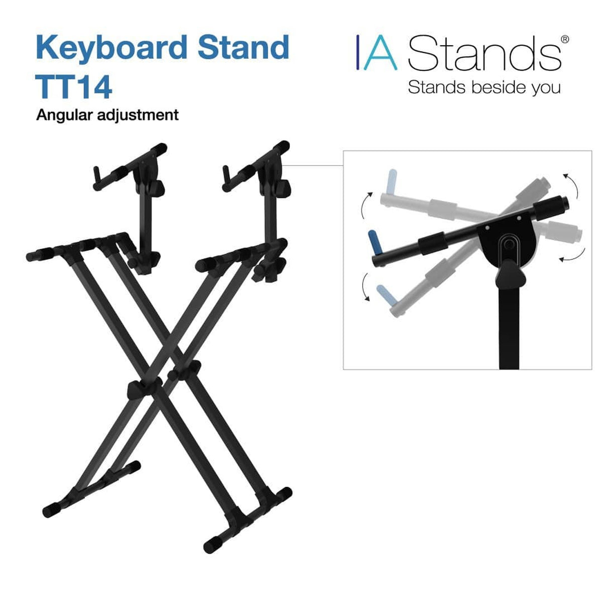 IA Stands TT14 Dual Braced 2-Tier Keyboard Stand