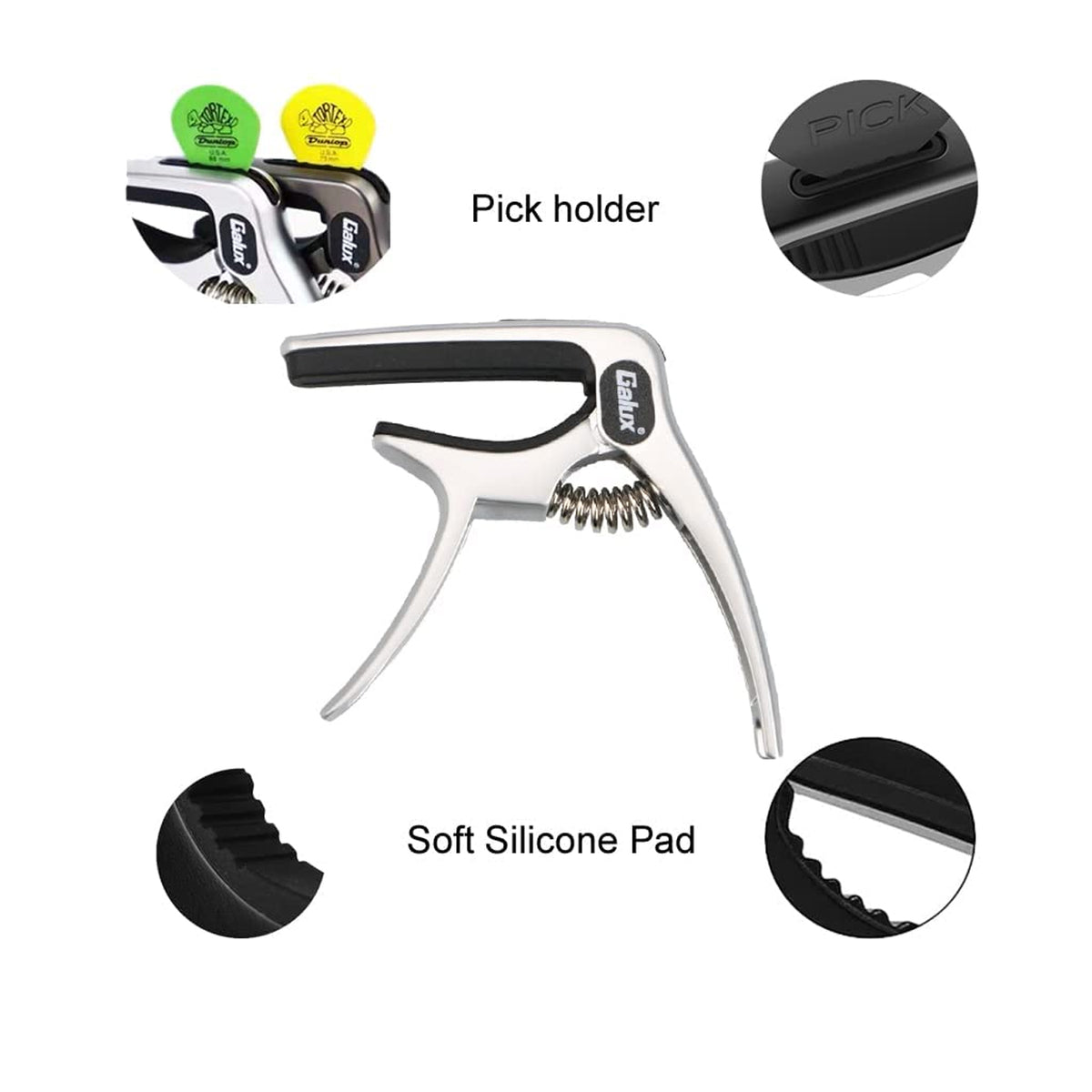 Galux GC-501A Guitar Capo - Silver