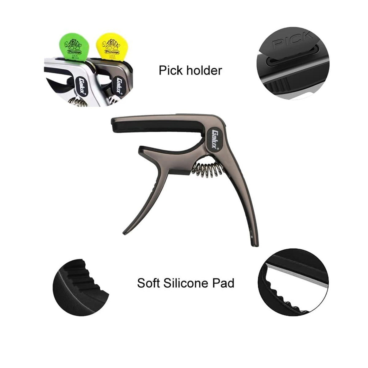 Galux GC-501A Guitar Capo - Brushed Gun