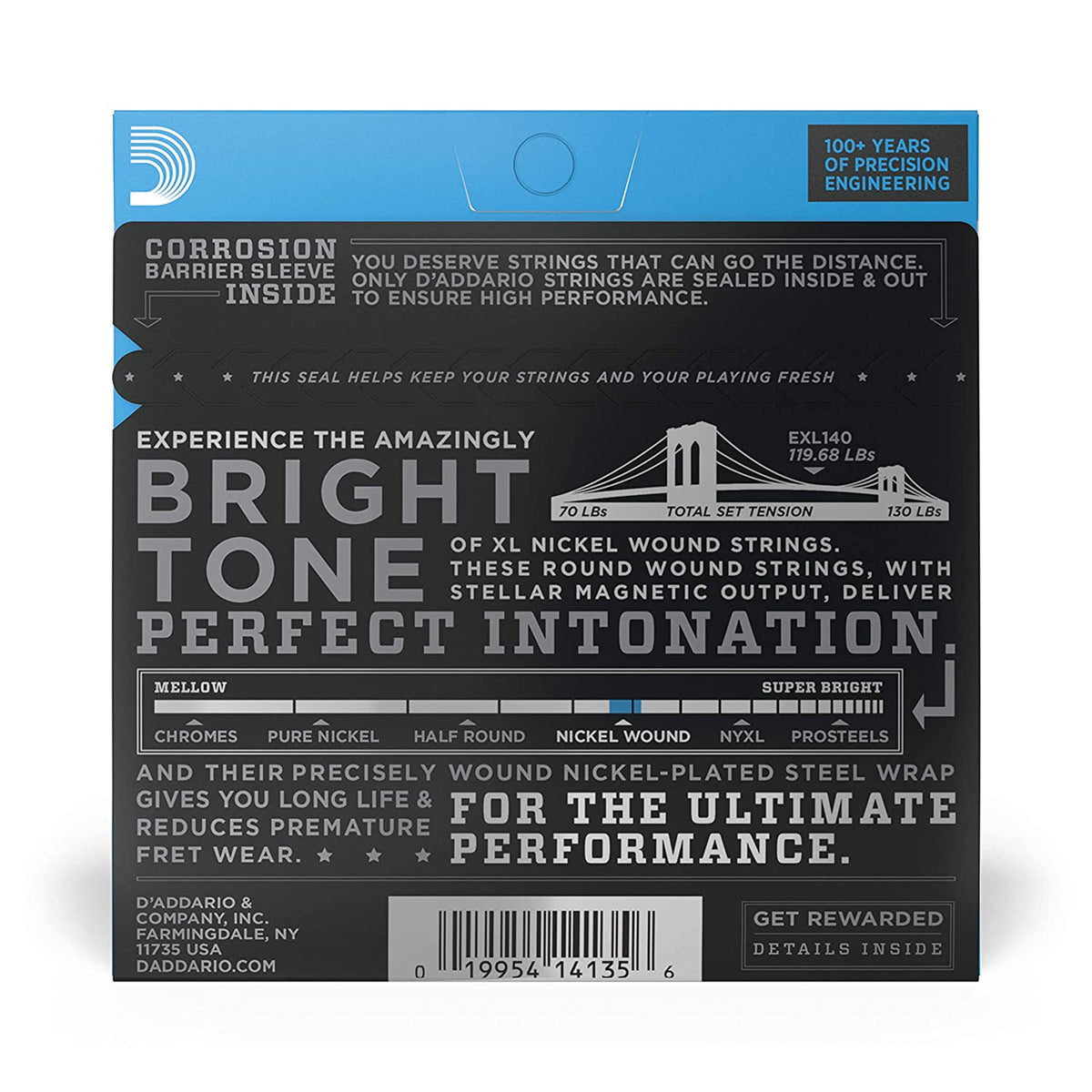Daddario EXL140 Light Top/Heavy Bottom Electric Guitar Strings