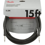 Fender PROFESSIONAL SERIES INSTRUMENT CABLES 15ft Straight- Straight - Black