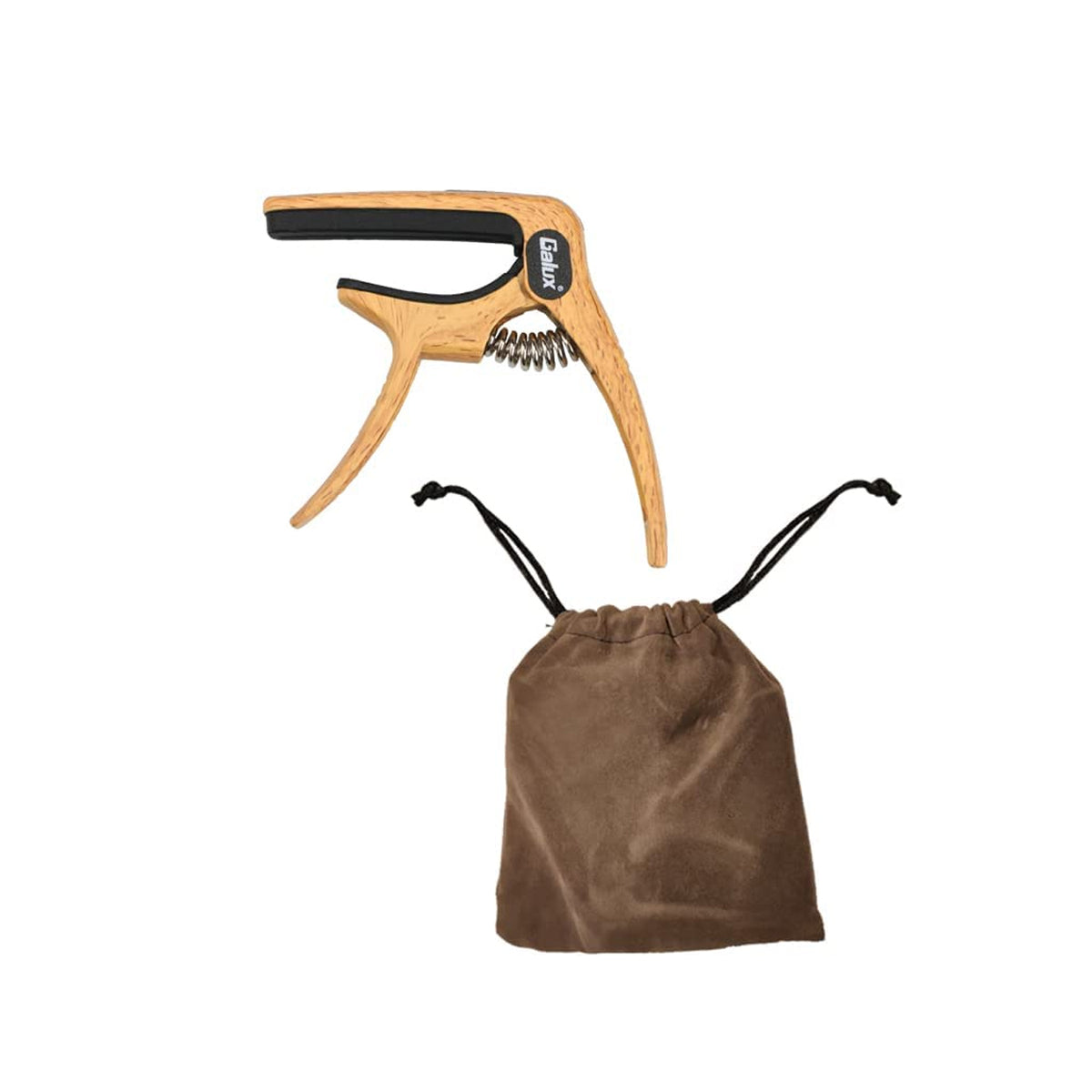 Galux GC-501A 3in1 Zinc Metal Capo for Acoustic and Electric Guitar (Natural Wood)