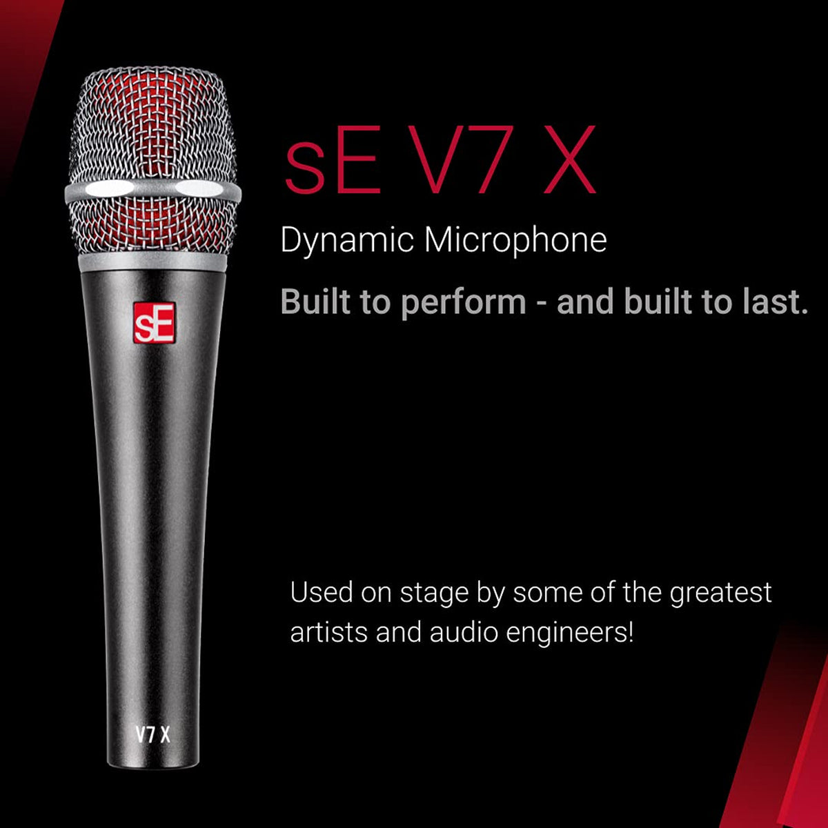 SE Electronics V7X Supercardioid Dynamic Instrument Mic with Integrated Shockmount and Internal Windscreen