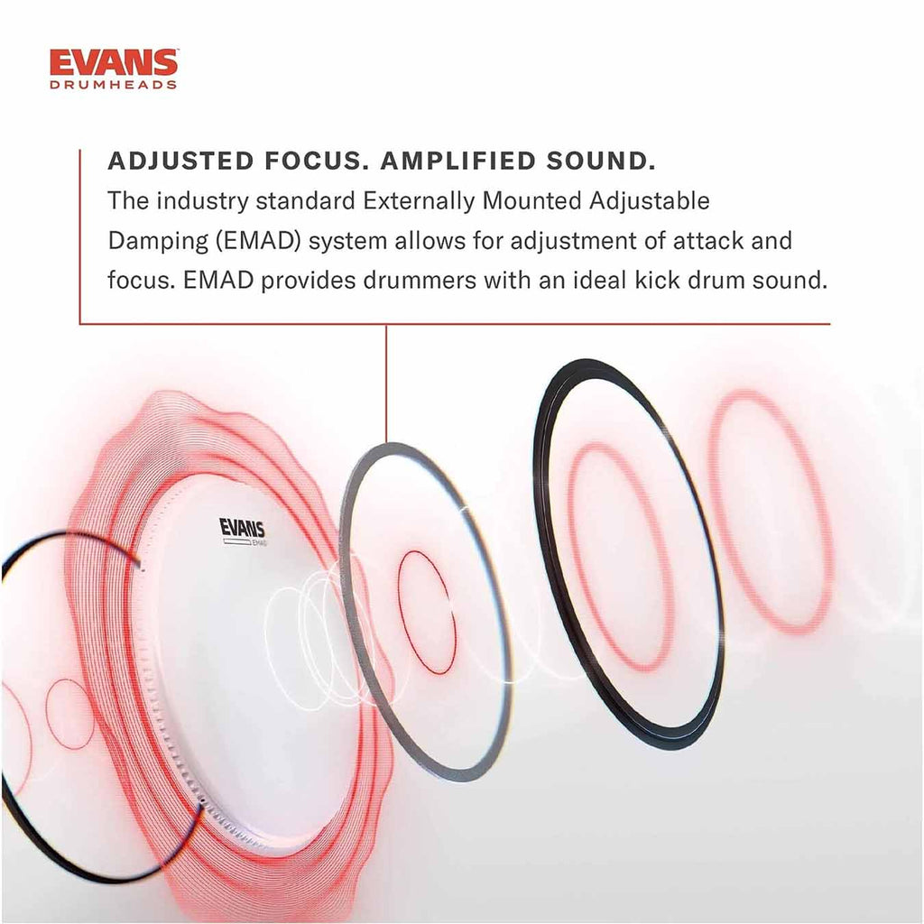 Evans EMAD BTR Clear Bass Drum Head, 22 Inch (BD22EMAD)