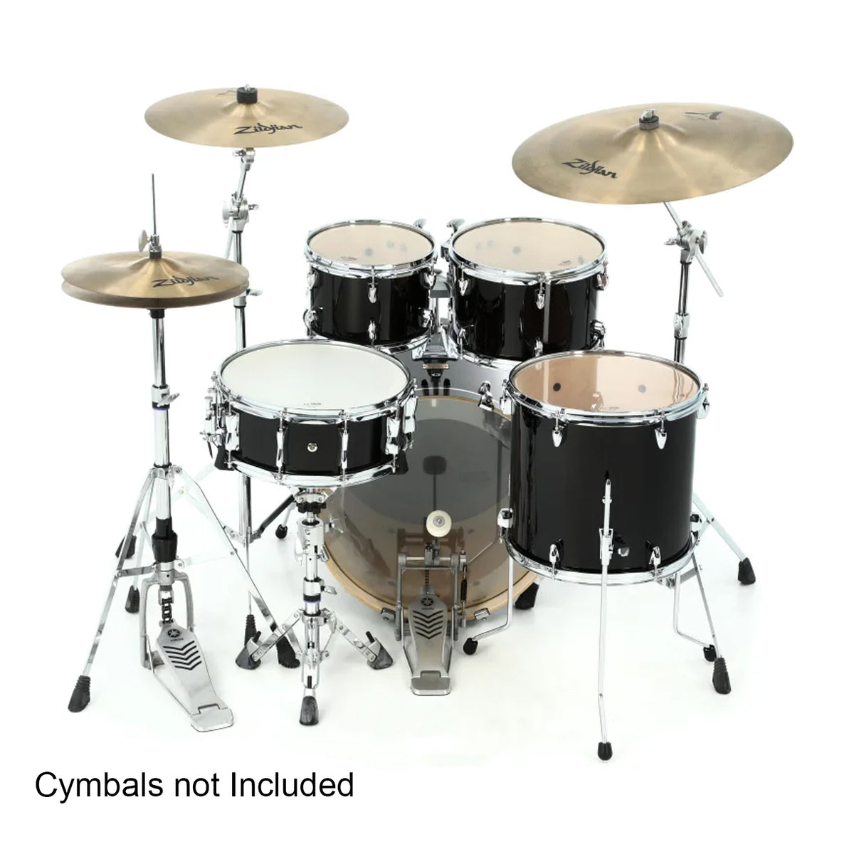 Yamaha Stage Custom Birch SBP2F5 with HW680W Double-braced 600 Series Hardware Set and DS550 Drum Throne - Raven Black