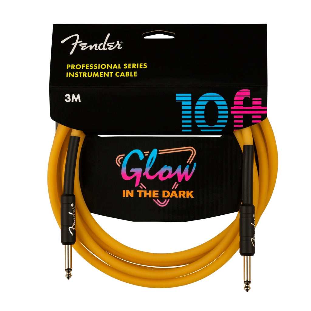 Fender PROFESSIONAL SERIES GLOW IN THE DARK CABLES - 3m - Orange