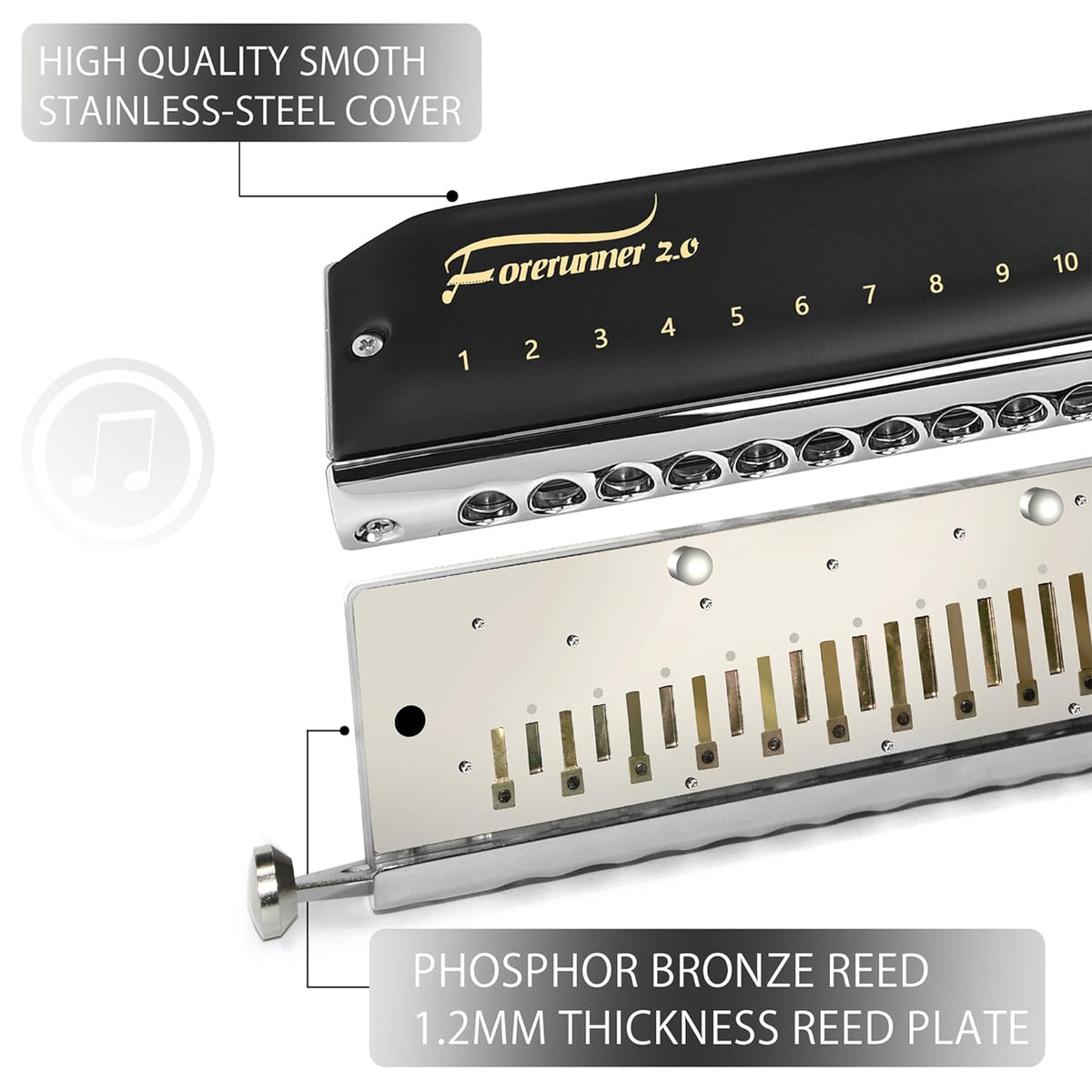 EASTTOP FORERUNNER 2.0 CHROMATIC HARMONICA T1248NV 2.0 - KEY G
