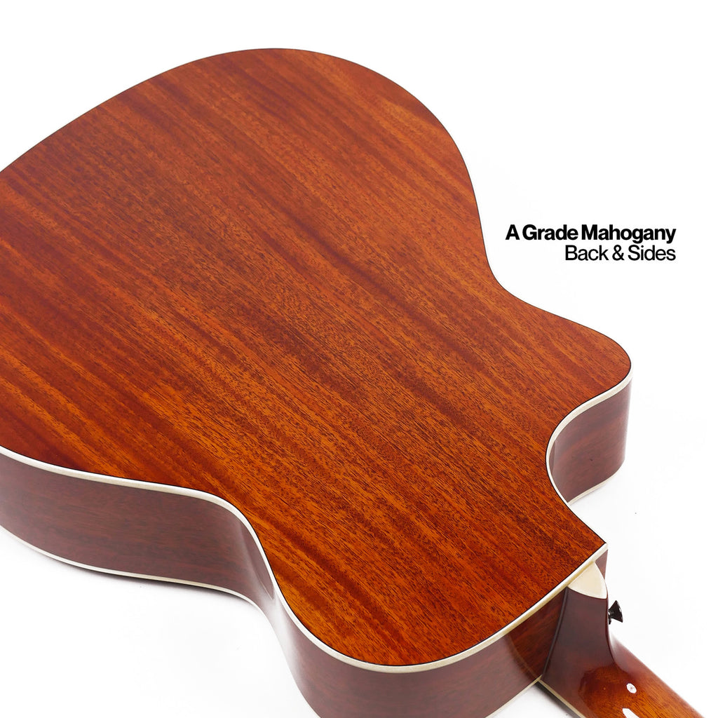 SQOE S340 FG/CS Solid top Acoustic guitar - classic cherry burst gloss