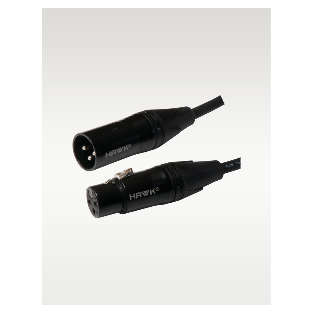 Hawk SXFG-016 Gold Series XLR Male to XLR Female With Cable Tie – 5 Meter BLACK