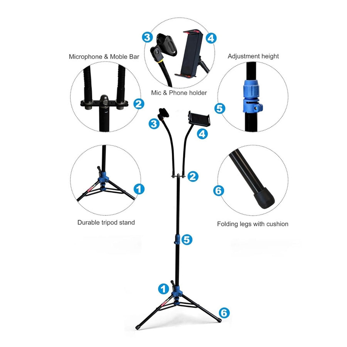 Galux GMP-611 Microphone stand with Mobile Holder