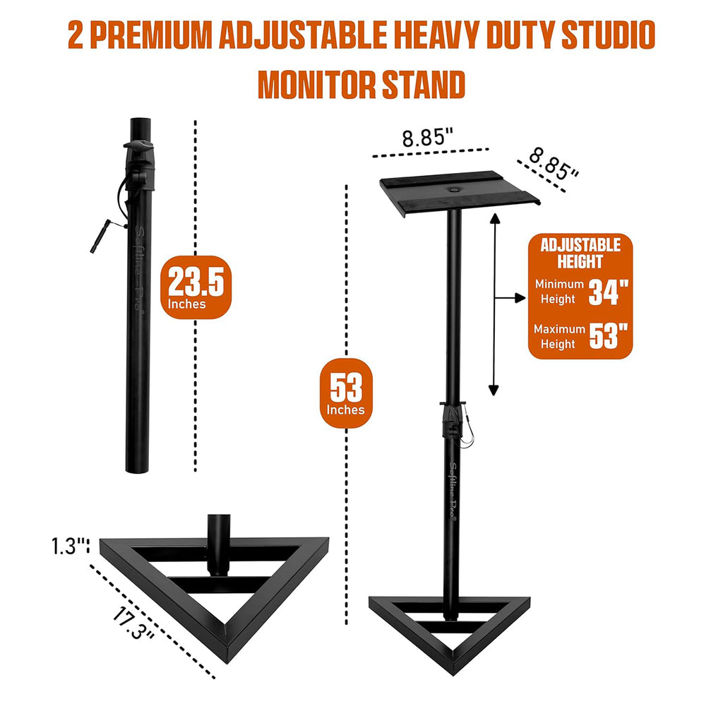 Softline Pro SP08 Heavy Duty Studio Monitor Stand - Pair