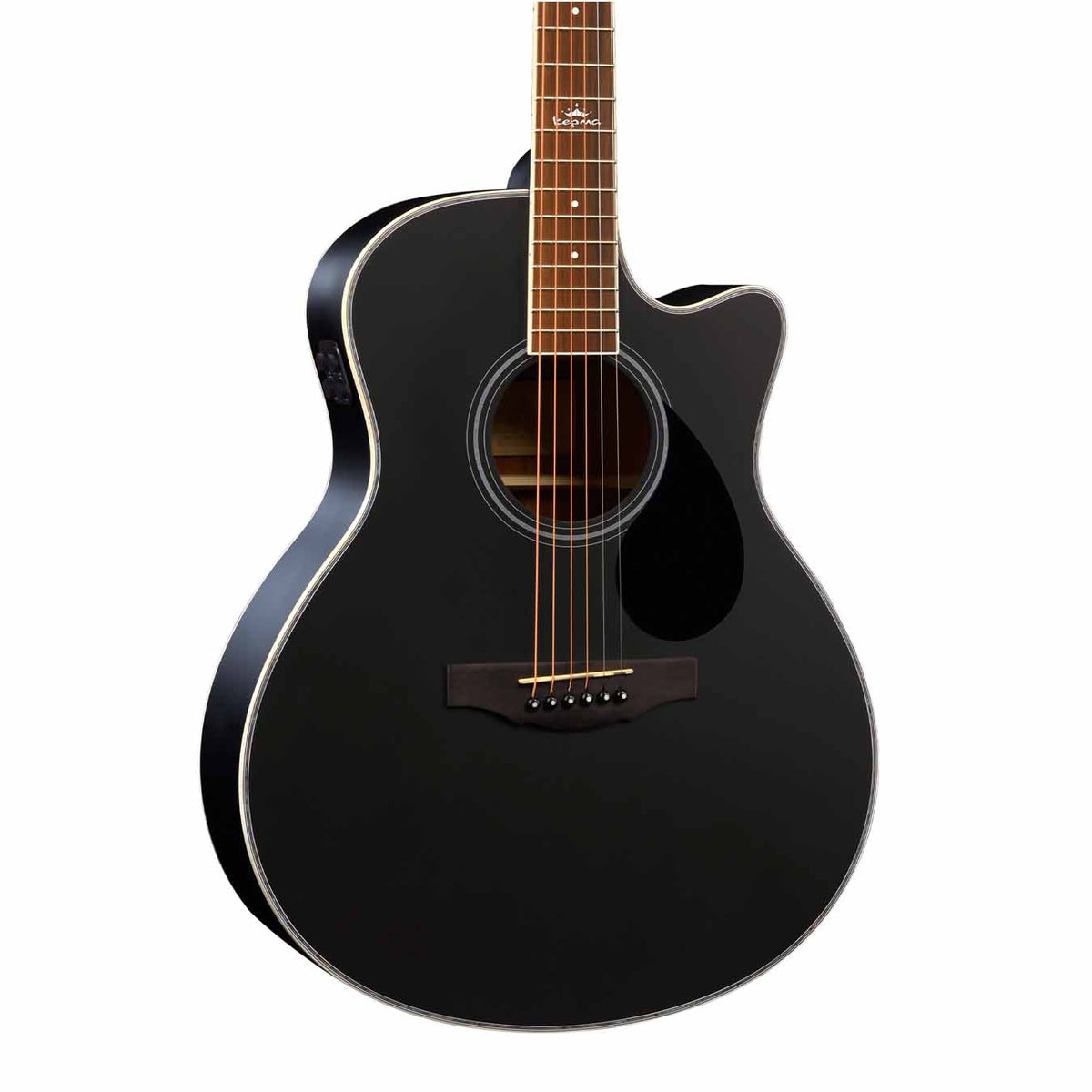 Kepma A1CE TRANS - Semi acoustic Guitar- Black Matt