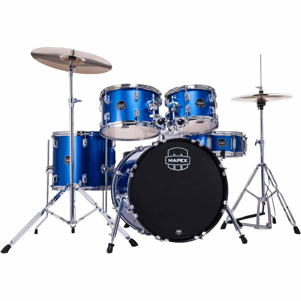 Mapex CM5295FTCDK Comet 5 pcs Hybrid Drum Set with Hardware Throne & Cymbals-Indigo Blue