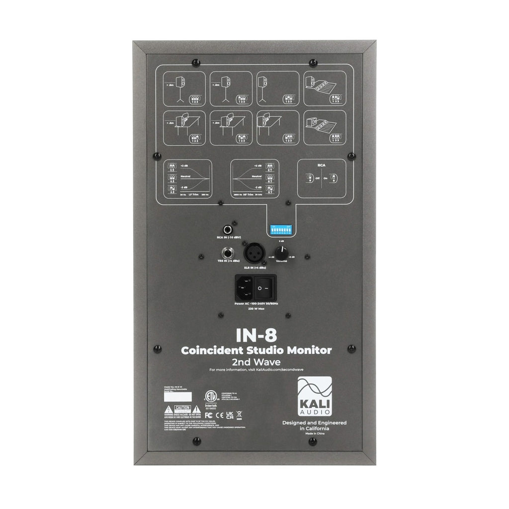 Kali Audio IN-8V2-G 2nd Wave 3-Way Studio Monitor Pair - Grey