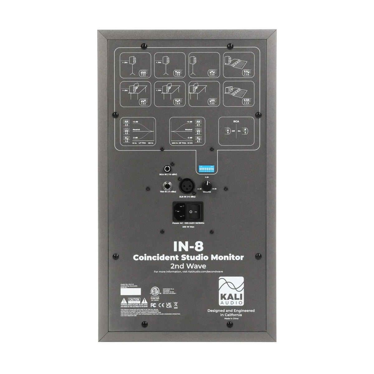 Kali Audio IN-8V2-G 2nd Wave 3-Way Studio Monitor Pair - Grey