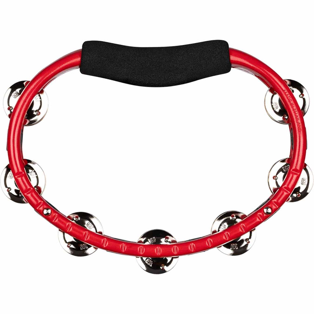 Meinl Traditional ABS Series Hand Held Molded ABS Tambourine, Red, Nickel Plates Steel Jingles - HTMT1R