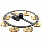 Meinl Artists Blog More 5 + 1 Headliner® Series 5\" Hihat Tambourine, Single Row, Hammered Brass Jingles - HTHH1B-BK