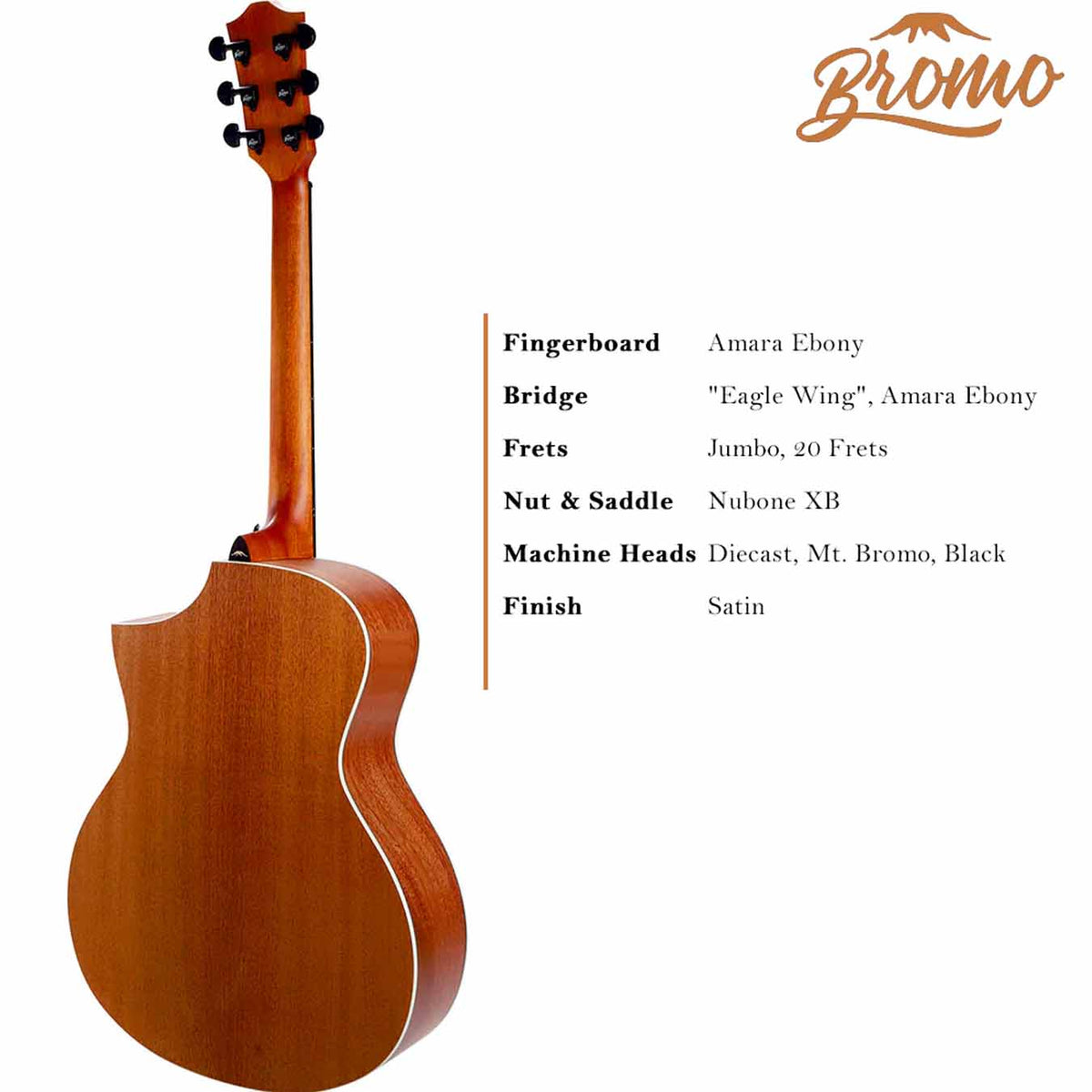 Bromo BAA4C Auditorium Acoustic Guitar-Natural