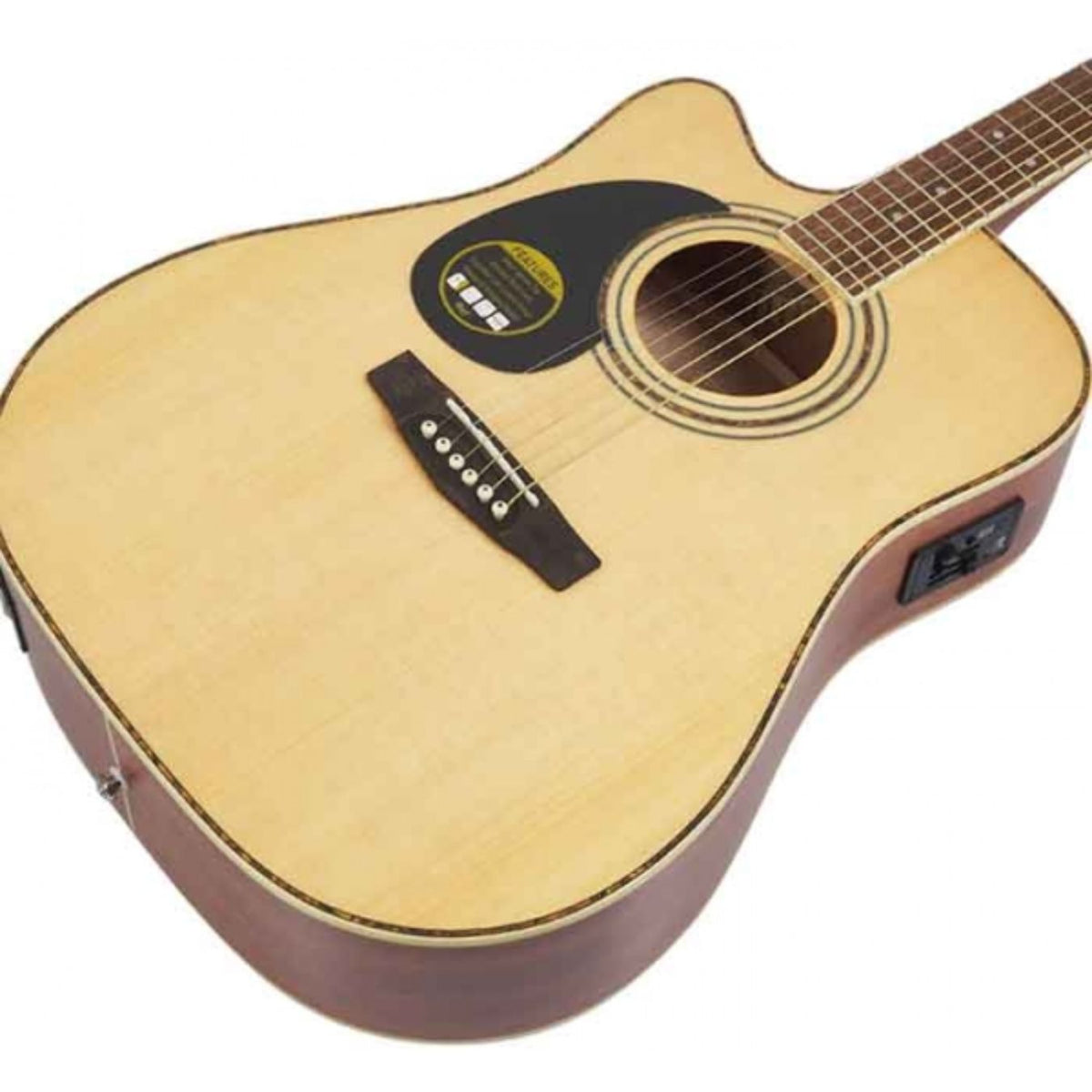 Cort AD880CE LH Left Handed Electro-Acoustic Guitar - Natural Satin