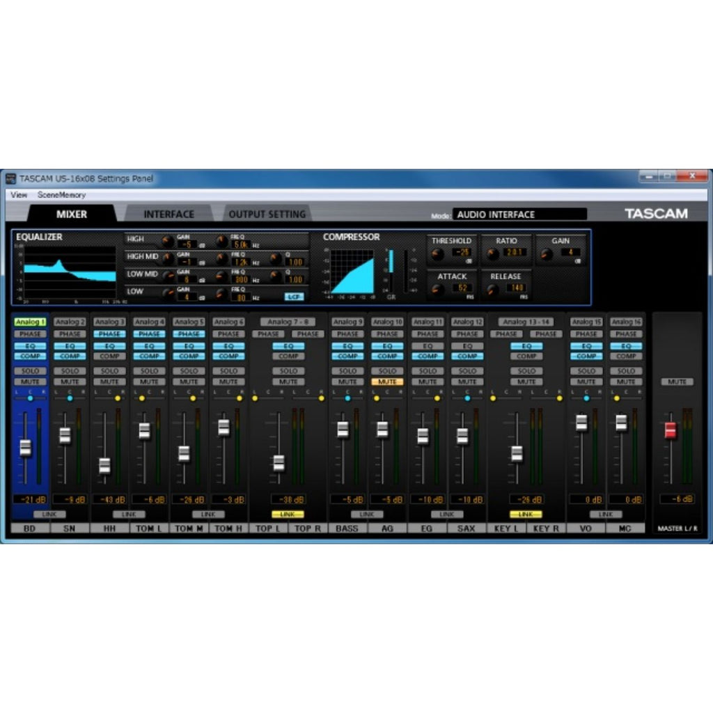 Tascam US-16x08 16-input Audio Interface