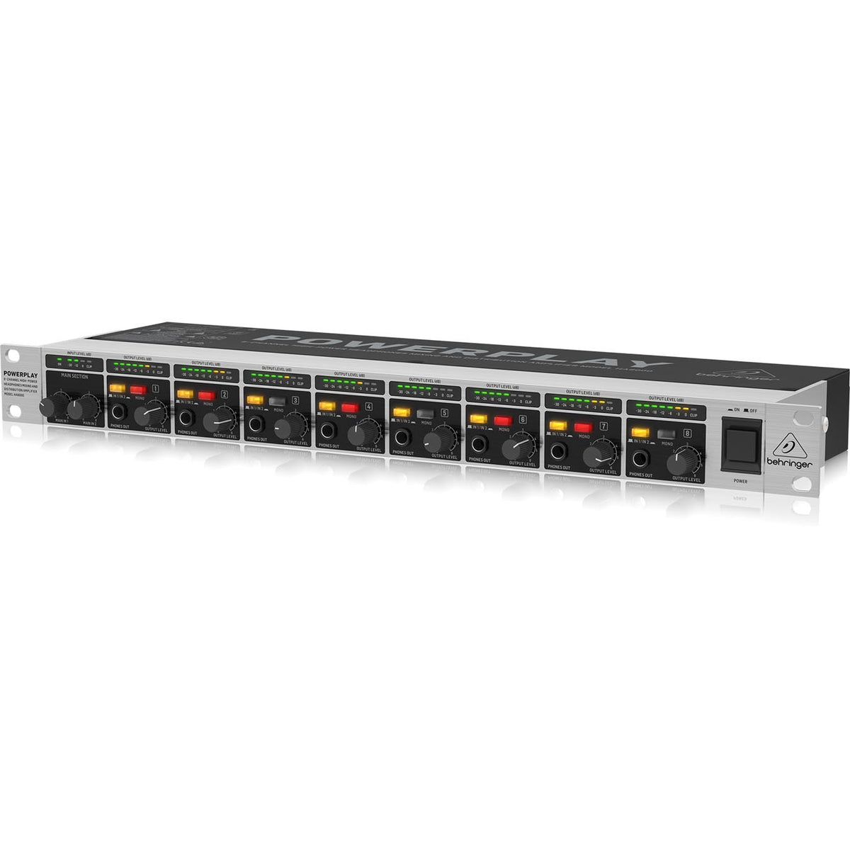 Behringer HA8000 V2 8-Channel High-Power Headphones Mixing and Distribution Amplifier