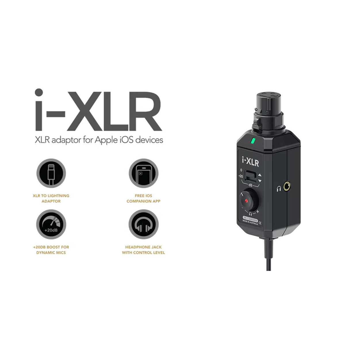 RODE i-XLR Digital XLR adaptor for Apple iOS® devices