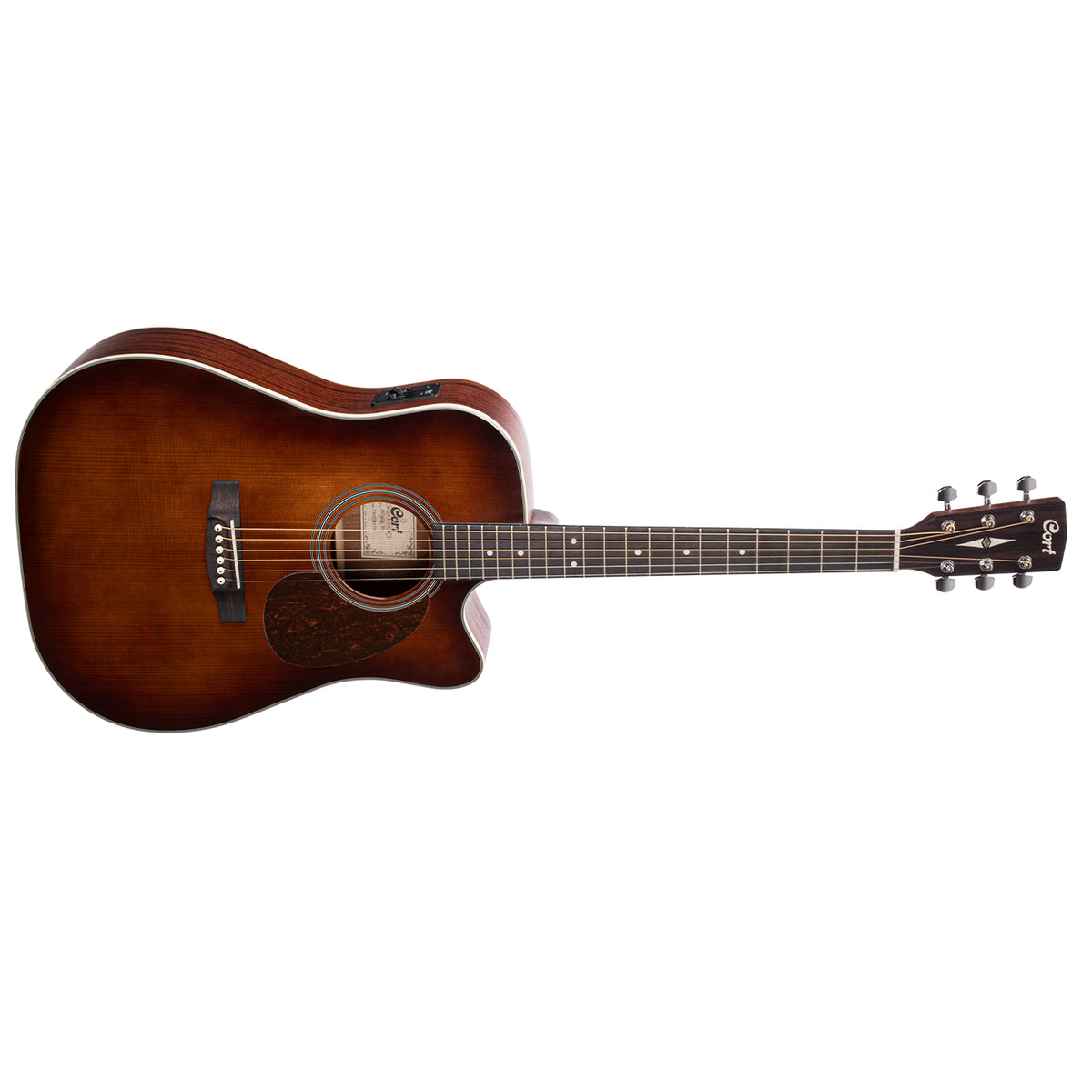 Cort MR500E Dreadnought Cutaway Semi-Acoustic Guitar-Brown Burst