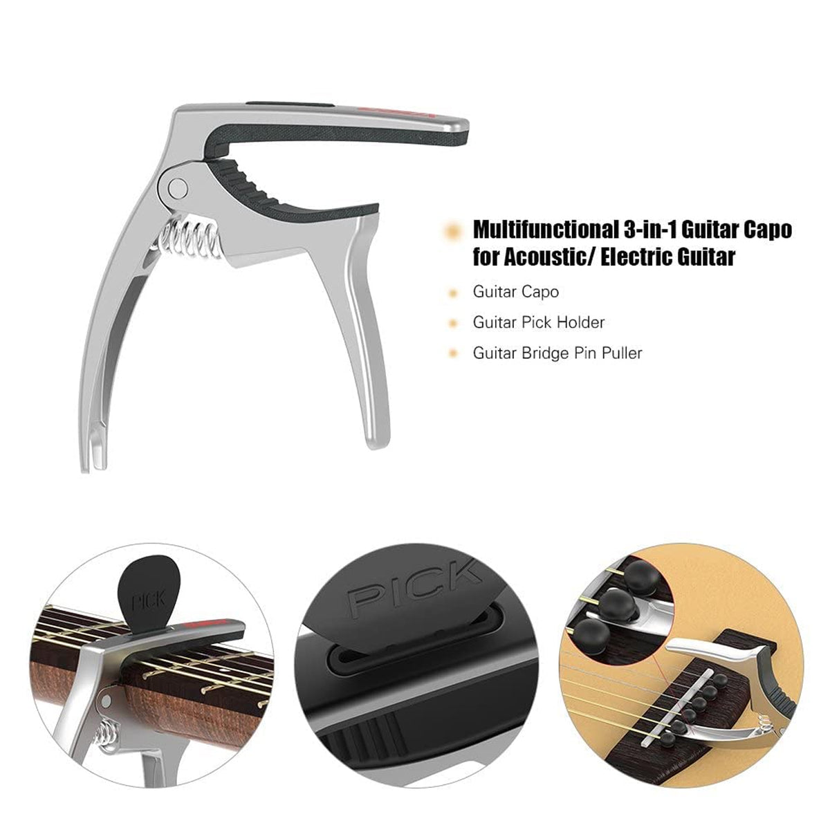 Galux GC-500A Guitar Capo - Silver