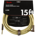 Fender DELUXE SERIES TWEED INSTRUMENT CABLES Straight-Angled 15ft