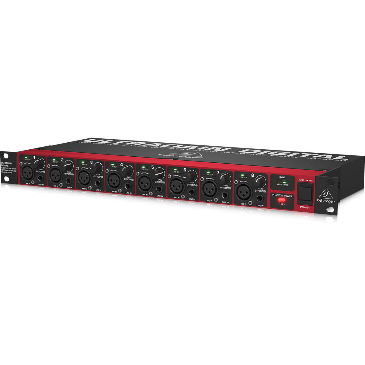 Behringer ADA8200 Audiophile 8 In/8 Out ADAT Audio Interface with Midas Mic Preamplifiers