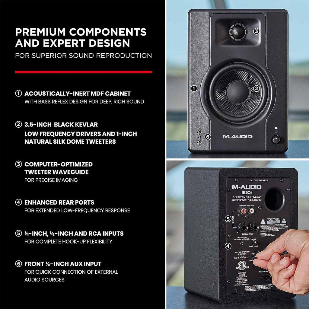 M-Audio BX3 D3 3.5-inch Multimedia Reference Monitors (Pair)