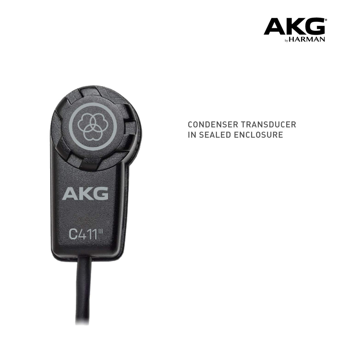 AKG C411 PP High-performance miniature condenser vibration pickup with MPAV standard XLR connector