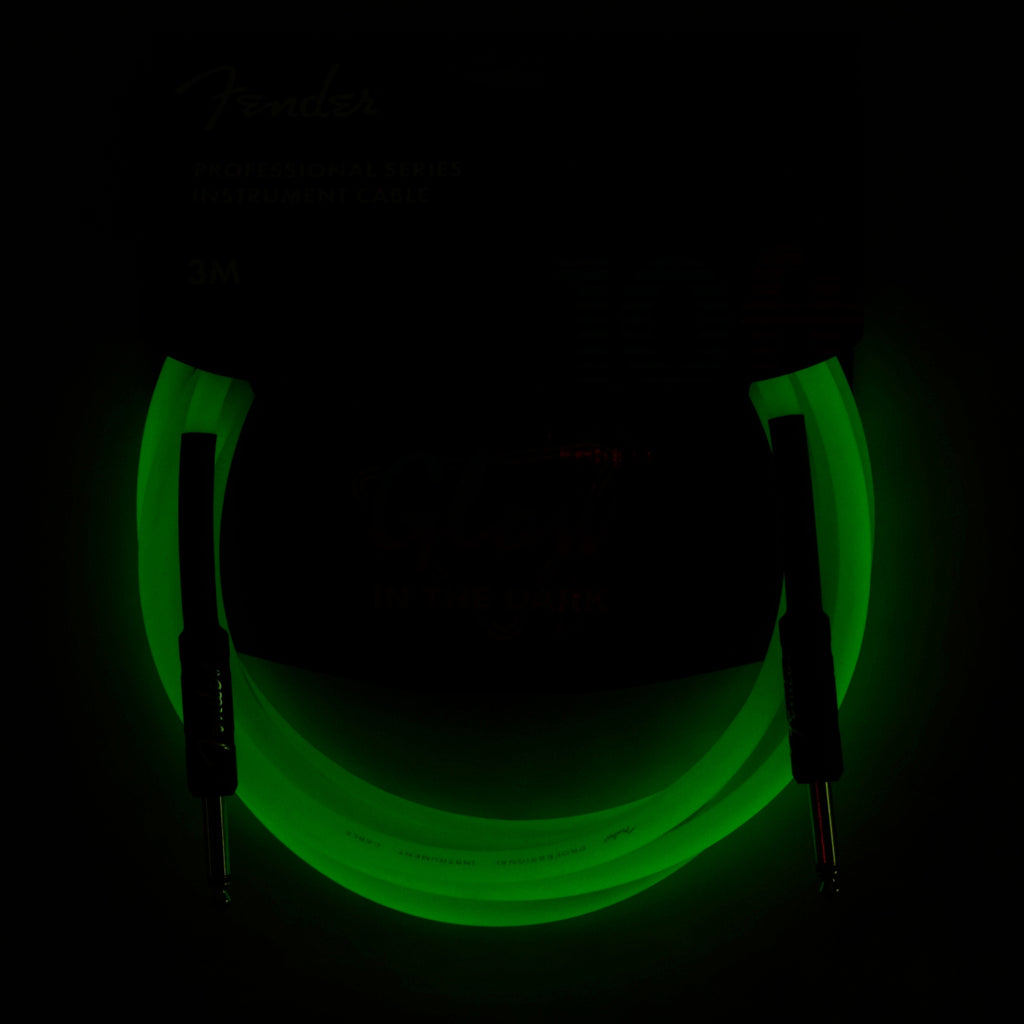 Fender PROFESSIONAL SERIES GLOW IN THE DARK CABLES - 3m - Green