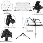 Neowood BS-C10 (Black) for Guitar,Violin and Ukulele Sheet Music Stand