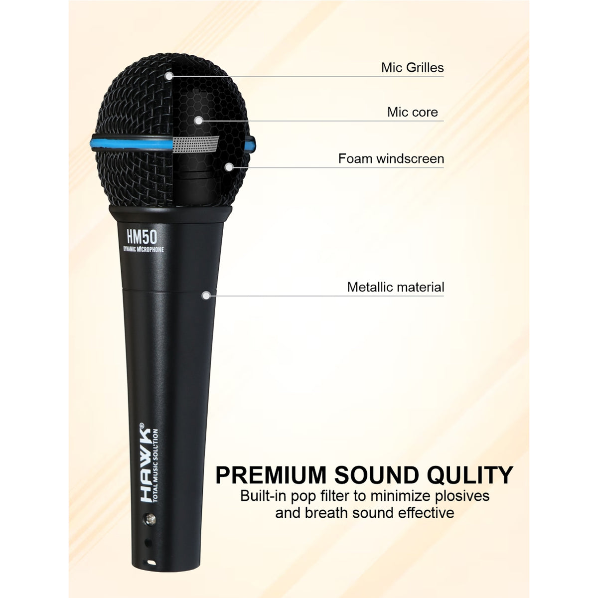 Hawk HM50 Handheld Dynamic Cardioid Wired Mic
