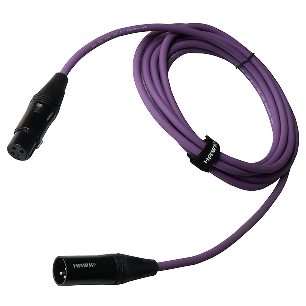 HAWK SXFG-010PRP GOLD SERIES XLR MALE TO XLR FEMALE WITH CABLE TIE – 3 METER PURPLE