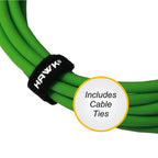 HAWK SXFG-010GRN GOLD SERIES XLR MALE TO XLR FEMALE WITH CABLE TIE – 3 METER GREEN